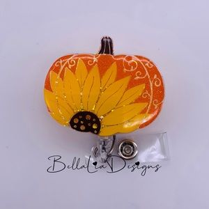 Cute Fall Pumpkin Badge Reel